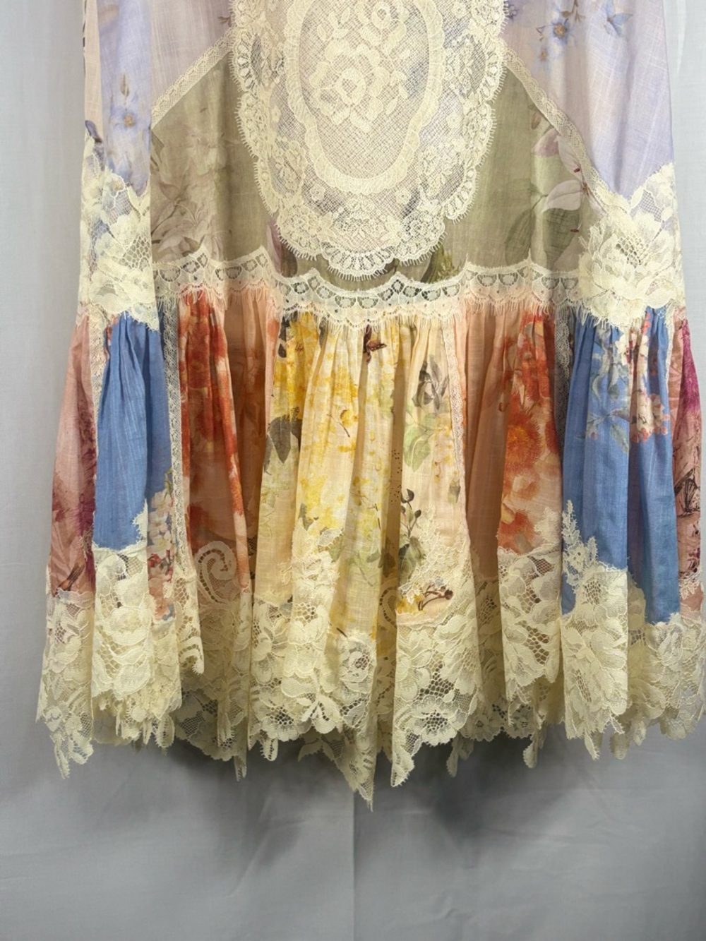 EUC ZIMMERMANN Lace Trim Ivory Tie-Shoulder Babydoll Dress / nightie Size 0 - Picture 10 of 10